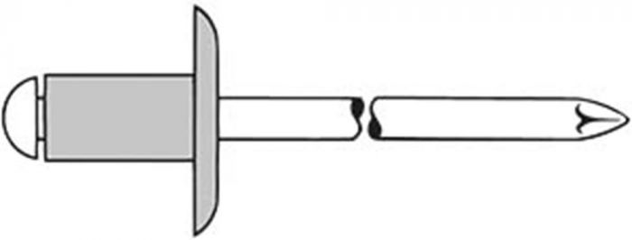Blindklinknagel kop aluminium/staal 4 mm 3 - 5 mm 500st.